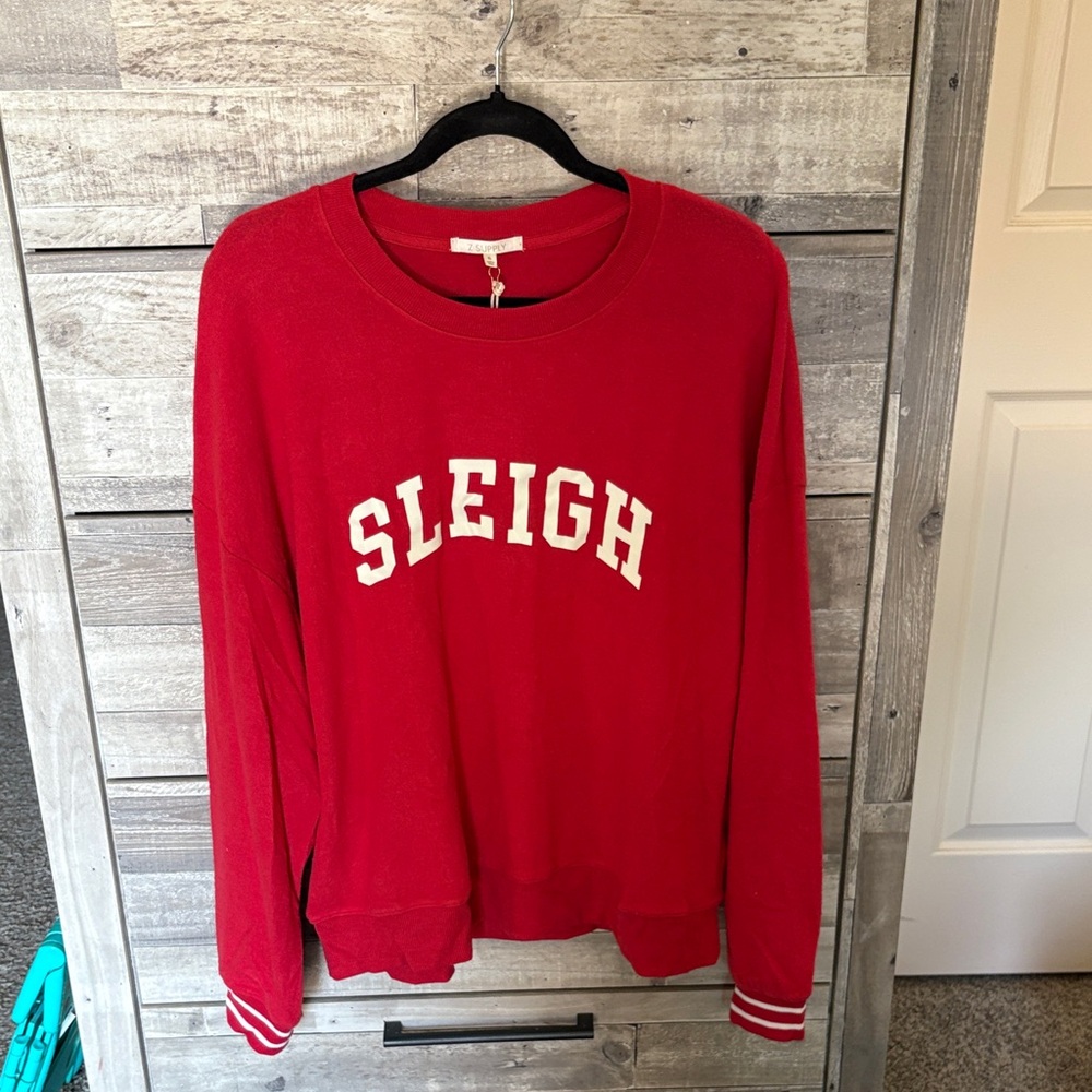 Z Supply Red Crewneck Sweatshirt
